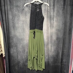 Weissman Black Lace and Green Adult Dance Costume